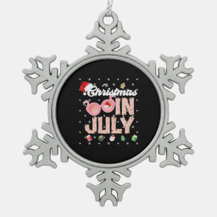 Ornement Flocon De Neige Noël Hawaiien Du Père Noël Surf En Juillet