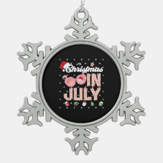 Ornement Flocon De Neige Noël Hawaiien Du Père Noël Surf En Juillet