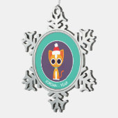 Ornement Flocon De Neige Noël, le chat (Vue impression)