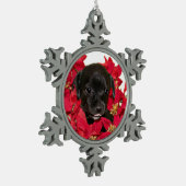 Ornement Flocon De Neige Noël noir de chiot (Gauche)