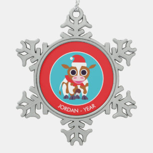 Ornement Flocon De Neige Noël Reba la vache