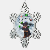 Ornement Flocon De Neige Noël Rottweiler (Vue impression)