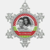 Ornement Flocon De Neige Noël rouge et vert (Devant)