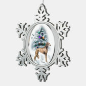 Ornement Flocon De Neige Noël saluki (Vue impression)