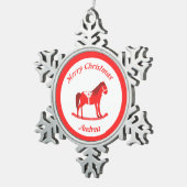 Ornement Flocon De Neige Noël scandinave Cheval Rocse Custom (Vue impression)