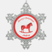 Ornement Flocon De Neige Noël scandinave Cheval Rocse Custom (Devant)