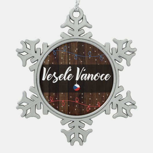 Ornement Flocon De Neige Noël tchèque de Veselé Vánoce Joyeux, style (Devant)