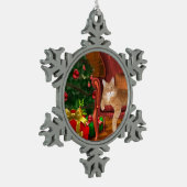 Ornement Flocon De Neige Noël tigré orange (Gauche)