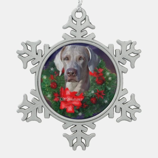 Ornement Flocon De Neige Noël Weimaraner (Devant)