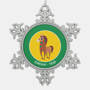 Ornement Flocon De Neige Noël Zora le cheval
