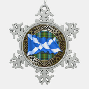 Ornement Flocon De Neige Nœud et drapeau du tartan du clan MacNeil