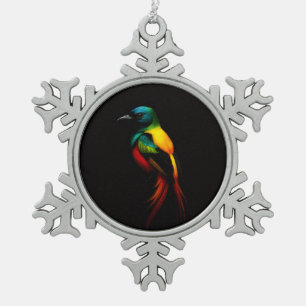 Ornement Flocon de Neige Noir 4 Luxe, Oiseau Arc-e