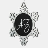 Ornement Flocon De Neige Noir et blanc (Vue impression)