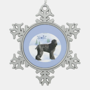 Ornement Flocon De Neige Noir russe Terrier Noel