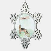 Ornement Flocon De Neige Nom personnalisé berger allemand chien animal de c (Vue impression)