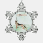 Ornement Flocon De Neige Nom personnalisé berger allemand chien animal de c (Devant)