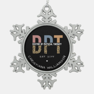 Ornement Flocon De Neige Nom personnalisé DPT Doctor of Physical Therapy Ch