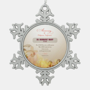 Ornement Flocon De Neige Nonne faite sur commande de nom et d'année,