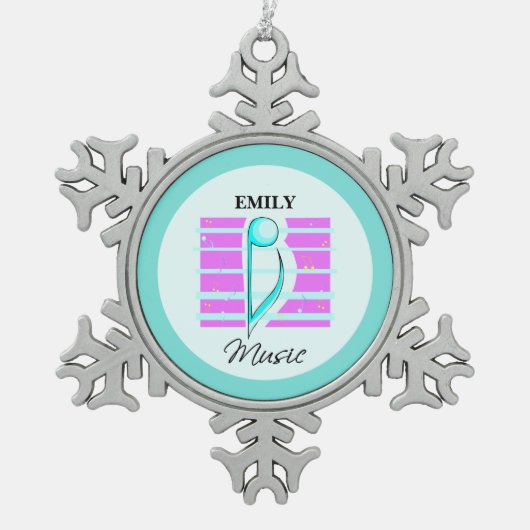 Ornement Flocon De Neige Note de félicitations, Performance musicale (Devant)