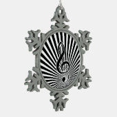 Ornement Flocon De Neige Note de musique Clé noir et blanc sur Starburst (Gauche)