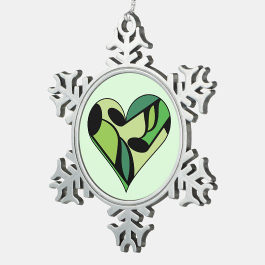 Ornement Flocon De Neige Notes musicales (Vue impression)