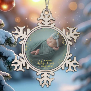 Ornement Flocon De Neige Notre Premier Noël En Tant Que Grand-Parents Ornem