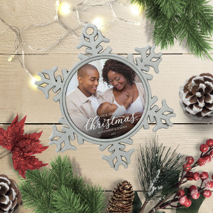 Ornement Flocon De Neige Notre premier Noël en tant que Maman et Papa Photo