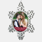 Ornement Flocon De Neige Notre première photo Mariage de Noël en Bourgogne (Vue impression)