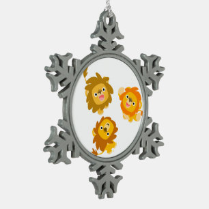 Ornement Flocon De Neige "Nous sommes ici!!" Lions de dessin animé mignons