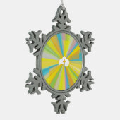 Ornement Flocon De Neige Nuage et croix avec rayons lumineux colorés (Gauche)