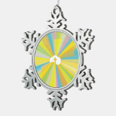 Ornement Flocon De Neige Nuage et croix avec rayons lumineux colorés (Vue impression)