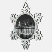 Ornement Flocon De Neige Nuit b/w de Philly (Vue impression)