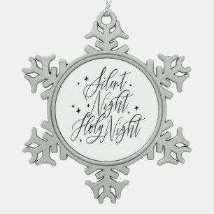 Ornement Flocon De Neige Nuit silencieuse Sainte nuit de Noël