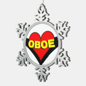 Ornement Flocon De Neige Oboe sur le coeur (Vue impression)