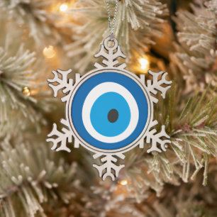 Ornement Flocon De Neige Oeil mal bleu turc mal oeil charm Nazar