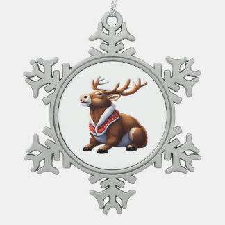 Ornement Flocon De Neige Oh Cerf Design Moderne Énergique 