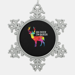 Ornement Flocon De Neige Oh cerf drôle queer Pun LGBT Fierté Création