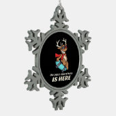 Ornement Flocon De Neige Oh Deer Christmas Is Here Skateboarding Deer Graph (Gauche)