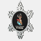 Ornement Flocon De Neige Oh Deer Christmas Is Here Skateboarding Deer Graph (Vue impression)