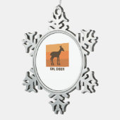Ornement Flocon De Neige Oh Deer Classic Simple Design (Vue impression)