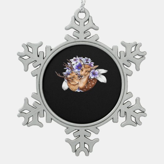 Ornement Flocon De Neige Oh Deer Clean Minimal Style  (Devant)