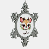 Ornement Flocon De Neige Oh Deer Cute Deer Minimal Design (Gauche)