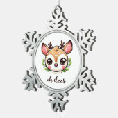 Ornement Flocon De Neige Oh Deer Cute Deer Minimal Design (Vue impression)