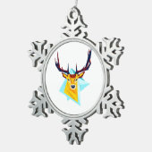 Ornement Flocon De Neige Oh Deer Minimal Rustic Style (Vue impression)