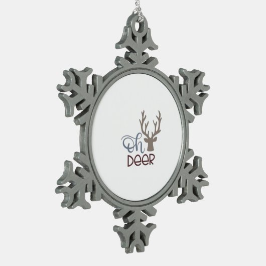 Ornement Flocon De Neige Oh Deer Retro Classic Design (Gauche)