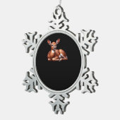 Ornement Flocon De Neige Oh Deer Trendy Modern Aesthetic  (Vue impression)