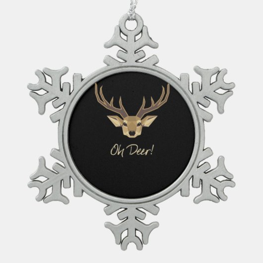Ornement Flocon De Neige Oh Deer Whimsical Artistic Expression  (Devant)