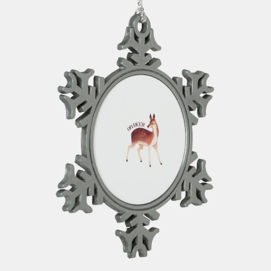 Ornement Flocon De Neige Oh Deer Whimsical Creative Design (Gauche)