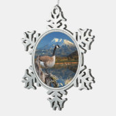 ORNEMENT FLOCON DE NEIGE OIE DU CANADA SUR LE LAC (Vue impression)