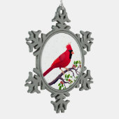 Ornement Flocon De Neige Oiseau cardinal rouge de Noël (Gauche)